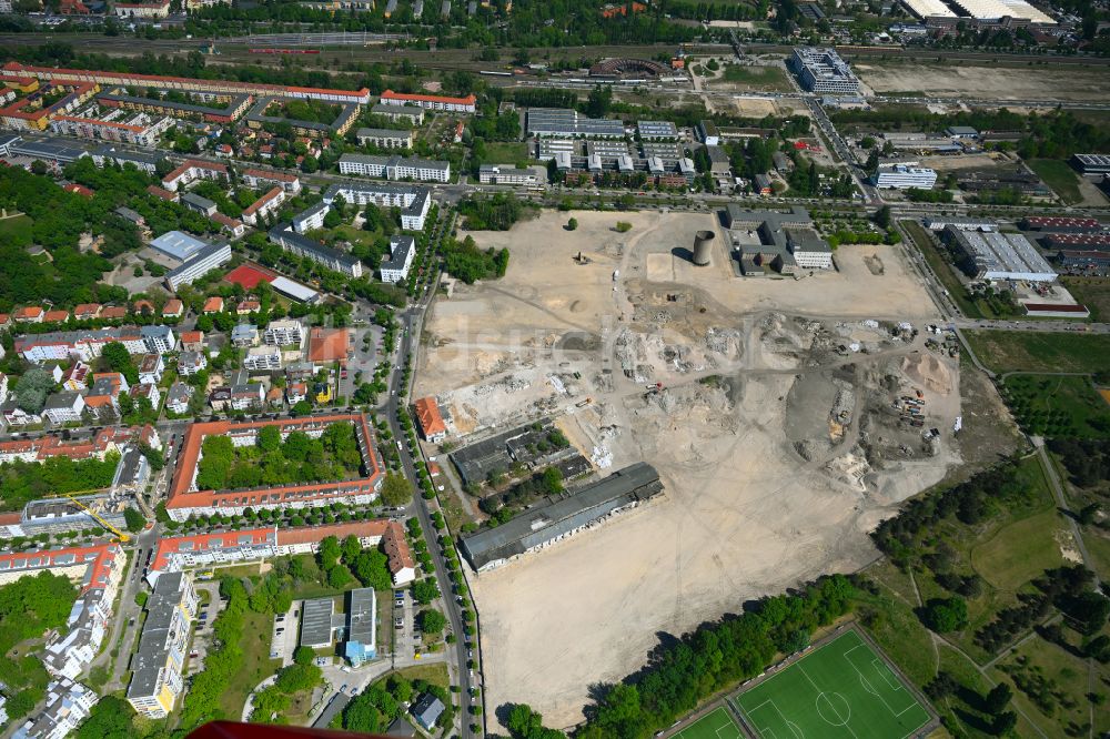 Luftaufnahme Berlin - Baustelle Wohngebiet einer Mehrfamilienhaussiedlung in Berlin, Deutschland