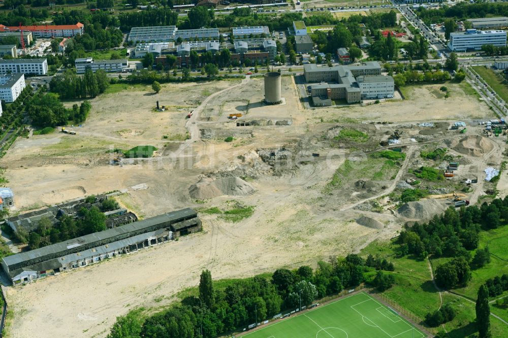 Luftbild Berlin - Baustelle Wohngebiet einer Mehrfamilienhaussiedlung in Berlin, Deutschland