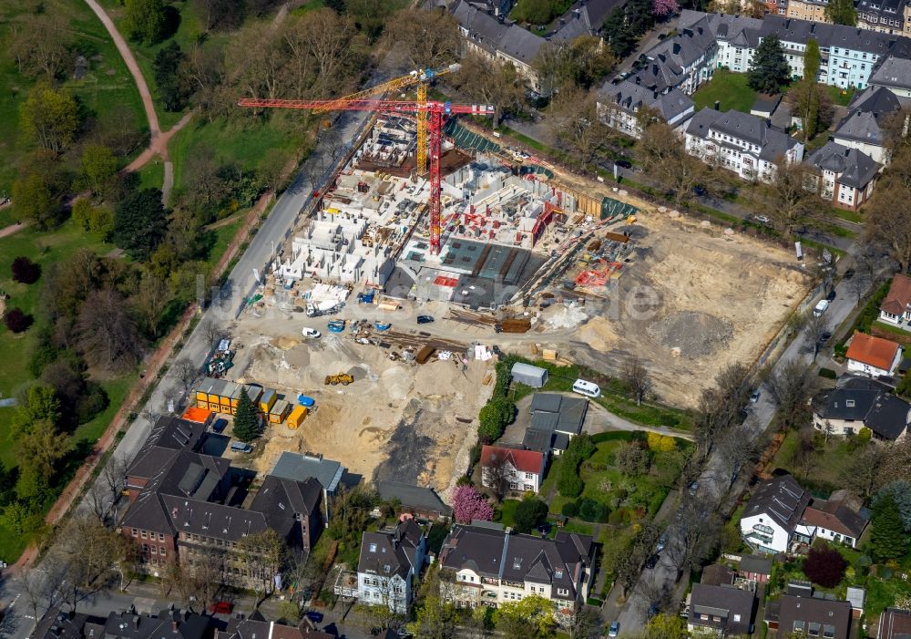 Luftbild Bochum - Baustelle Wohngebiet einer Mehrfamilienhaussiedlung in Bochum im Bundesland Nordrhein-Westfalen, Deutschland