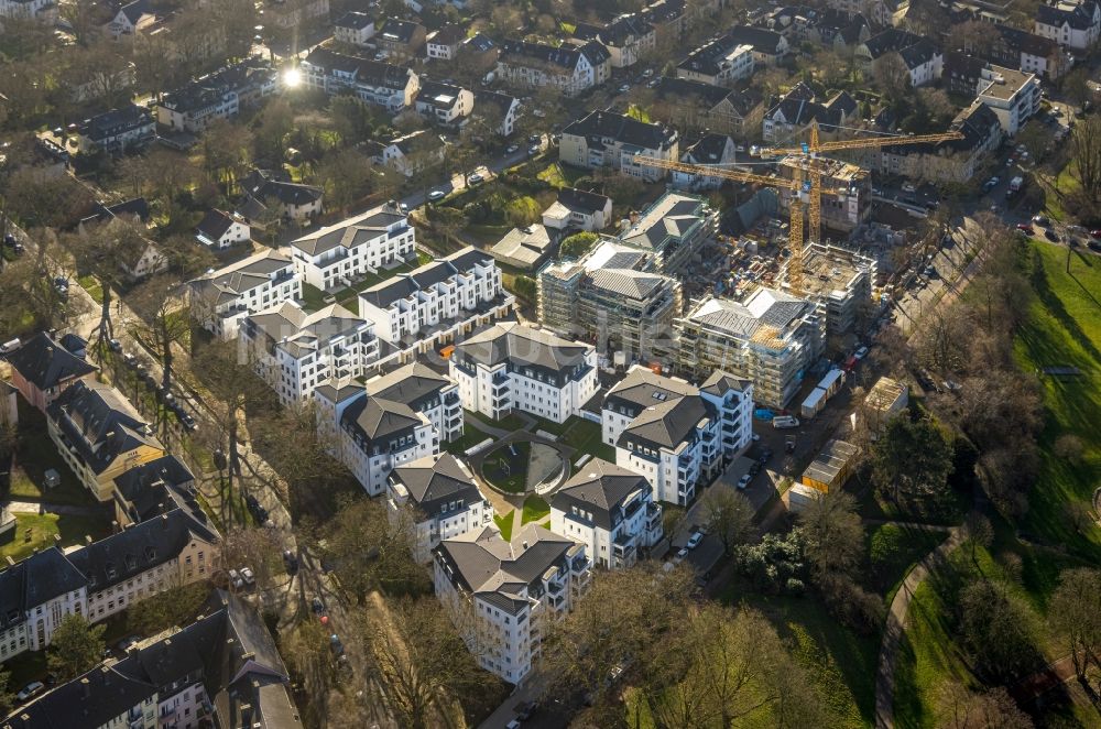 Bochum von oben - Baustelle Wohngebiet einer Mehrfamilienhaussiedlung in Bochum im Bundesland Nordrhein-Westfalen, Deutschland