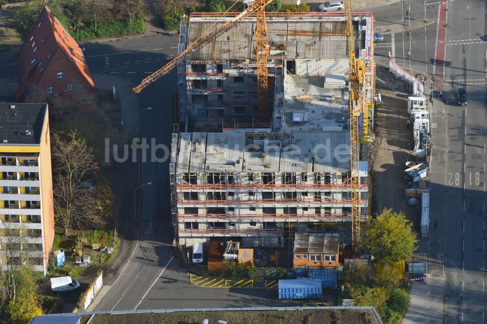 Potsdam aus der Vogelperspektive: Baustelle Wohngebiet einer Mehrfamilienhaussiedlung an der Breiten Straße im Ortsteil Westliche Vorstadt in Potsdam im Bundesland Brandenburg, Deutschland