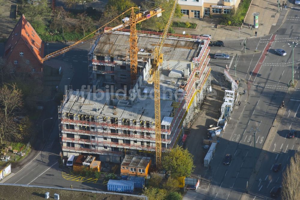 Luftbild Potsdam - Baustelle Wohngebiet einer Mehrfamilienhaussiedlung an der Breiten Straße im Ortsteil Westliche Vorstadt in Potsdam im Bundesland Brandenburg, Deutschland