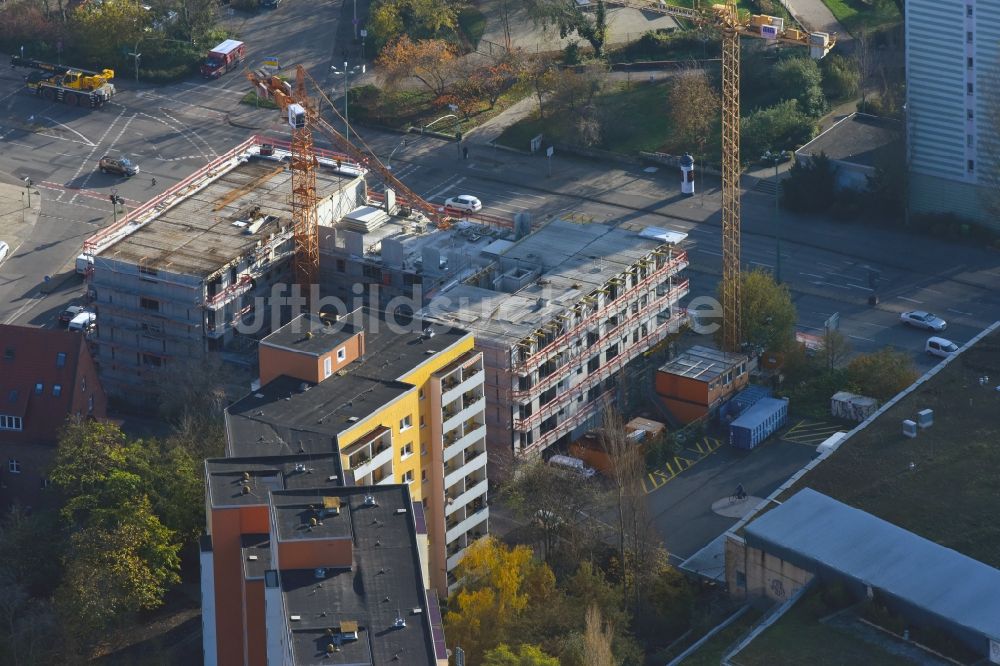 Luftbild Potsdam - Baustelle Wohngebiet einer Mehrfamilienhaussiedlung an der Breiten Straße im Ortsteil Westliche Vorstadt in Potsdam im Bundesland Brandenburg, Deutschland