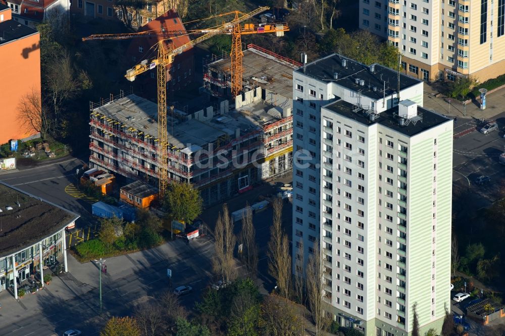 Luftbild Potsdam - Baustelle Wohngebiet einer Mehrfamilienhaussiedlung an der Breiten Straße im Ortsteil Westliche Vorstadt in Potsdam im Bundesland Brandenburg, Deutschland