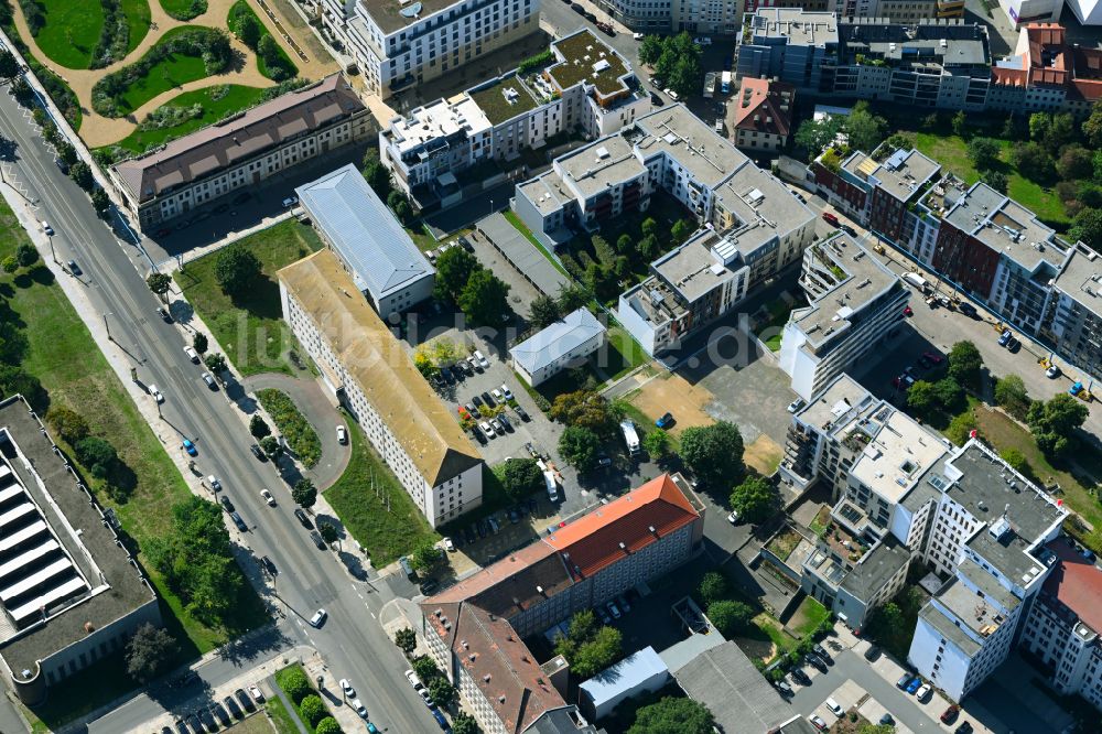 Luftaufnahme Dresden - Baustelle Wohngebiet einer Mehrfamilienhaussiedlung in Dresden im Bundesland Sachsen, Deutschland