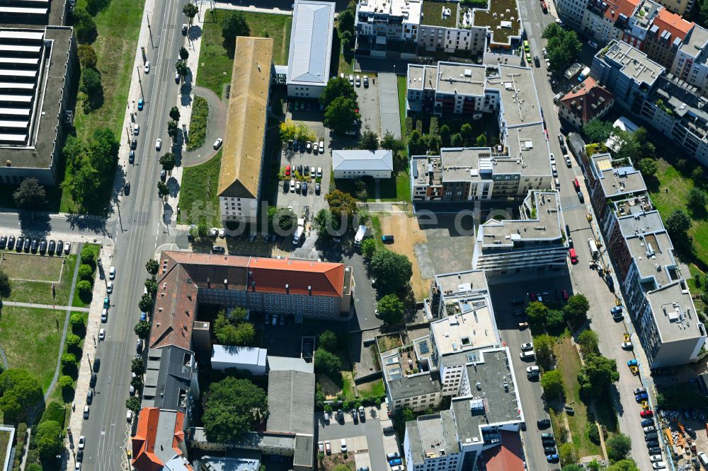 Dresden von oben - Baustelle Wohngebiet einer Mehrfamilienhaussiedlung in Dresden im Bundesland Sachsen, Deutschland