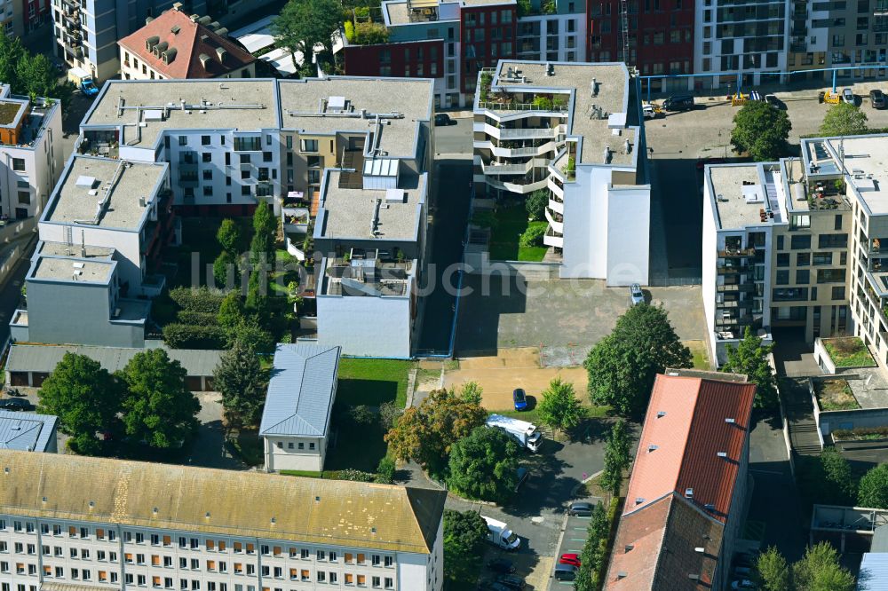 Luftaufnahme Dresden - Baustelle Wohngebiet einer Mehrfamilienhaussiedlung in Dresden im Bundesland Sachsen, Deutschland