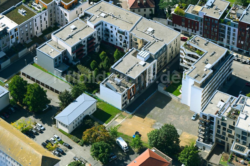 Dresden von oben - Baustelle Wohngebiet einer Mehrfamilienhaussiedlung in Dresden im Bundesland Sachsen, Deutschland