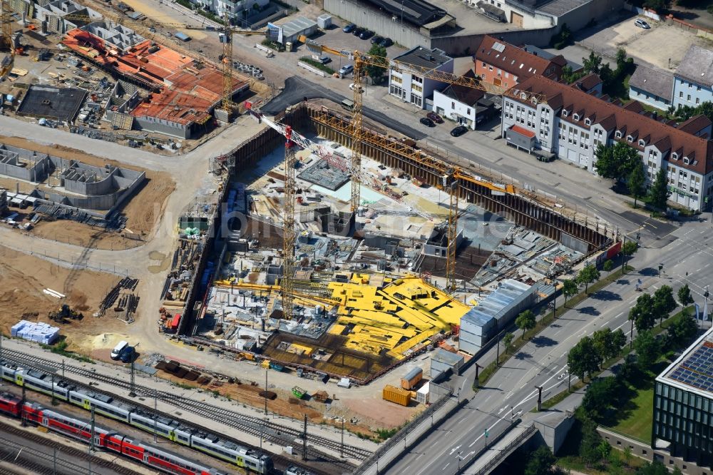 Luftaufnahme Regensburg - Baustelle Wohngebiet einer Mehrfamilienhaussiedlung Das DÖRNBERG an der Kumpfmühler Straße Ecke Friedrich-Niedermeyer-Straße im Ortsteil Kumpfmühl-Ziegetsdorf-Neuprüll in Regensburg im Bundesland Bayern, Deutschland