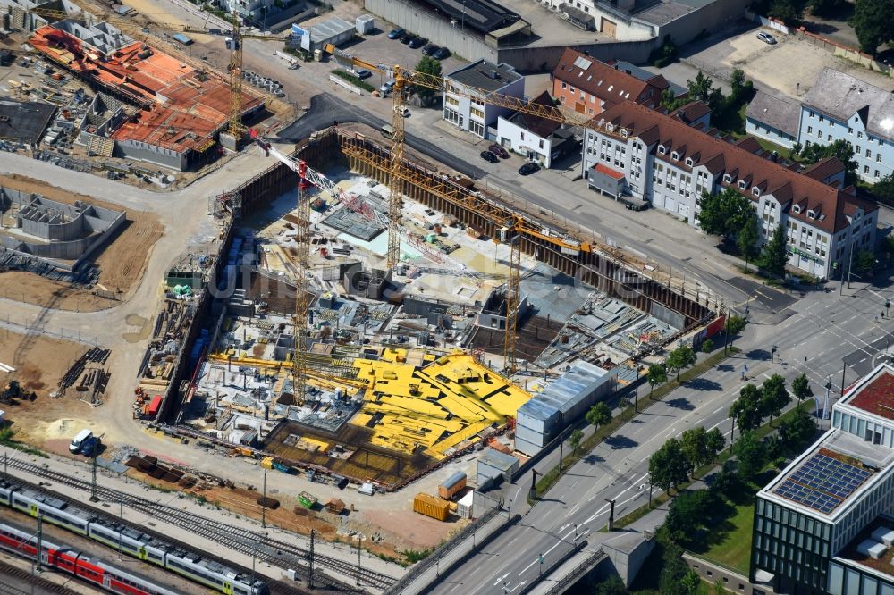 Regensburg von oben - Baustelle Wohngebiet einer Mehrfamilienhaussiedlung Das DÖRNBERG an der Kumpfmühler Straße Ecke Friedrich-Niedermeyer-Straße im Ortsteil Kumpfmühl-Ziegetsdorf-Neuprüll in Regensburg im Bundesland Bayern, Deutschland