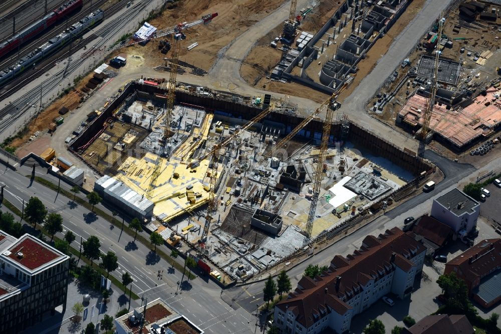 Regensburg von oben - Baustelle Wohngebiet einer Mehrfamilienhaussiedlung Das DÖRNBERG an der Kumpfmühler Straße Ecke Friedrich-Niedermeyer-Straße im Ortsteil Kumpfmühl-Ziegetsdorf-Neuprüll in Regensburg im Bundesland Bayern, Deutschland