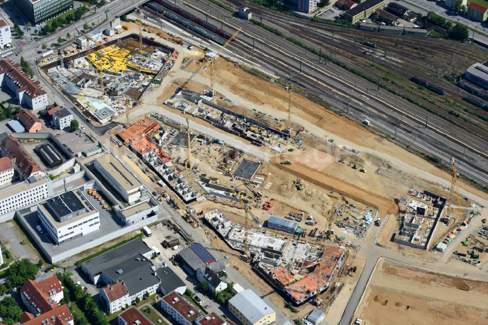 Luftbild Regensburg - Baustelle Wohngebiet einer Mehrfamilienhaussiedlung Das DÖRNBERG an der Kumpfmühler Straße Ecke Friedrich-Niedermeyer-Straße im Ortsteil Kumpfmühl-Ziegetsdorf-Neuprüll in Regensburg im Bundesland Bayern, Deutschland