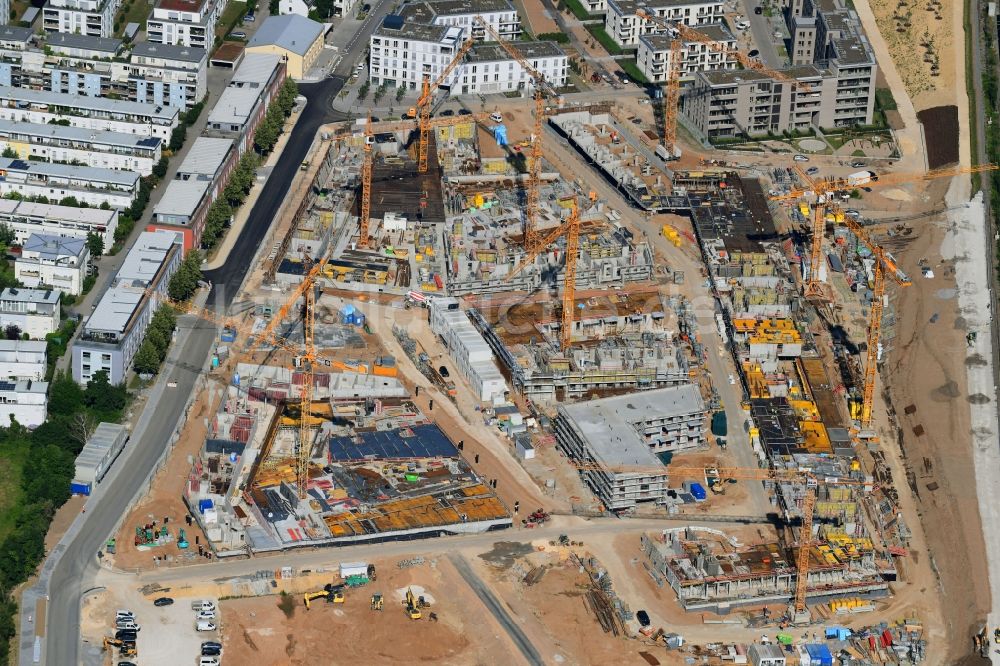 Luftbild Regensburg - Baustelle Wohngebiet einer Mehrfamilienhaussiedlung Das DÖRNBERG im Ortsteil Kumpfmühl-Ziegetsdorf-Neuprüll in Regensburg im Bundesland Bayern, Deutschland