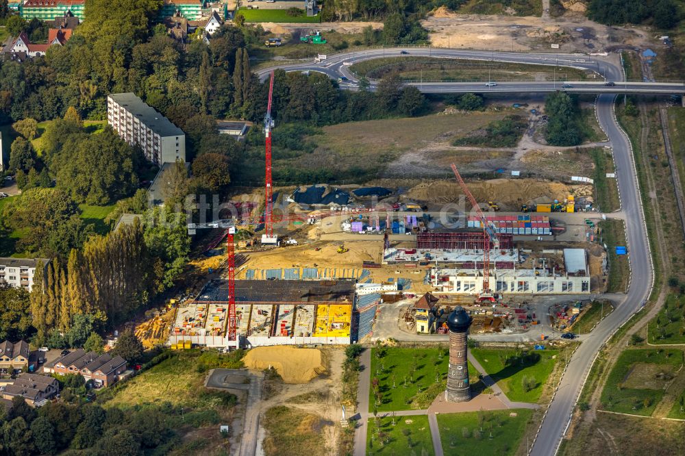 Luftbild Duisburg - Baustelle Wohngebiet einer Mehrfamilienhaussiedlung in Duisburg im Bundesland Nordrhein-Westfalen, Deutschland