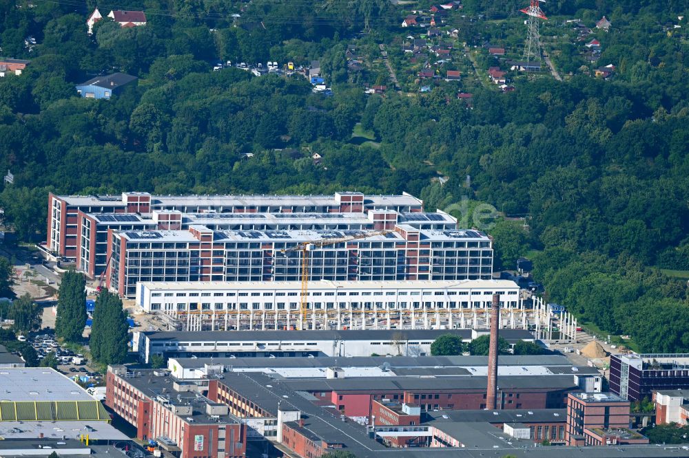 Bremen von oben - Baustelle Wohngebiet einer Mehrfamilienhaussiedlung mit Eigentumswohnungen im Tabakquartier im Ortsteil Woltmershausen in Bremen, Deutschland