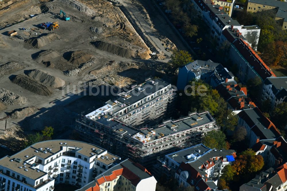 Luftbild Berlin - Baustelle Wohngebiet einer Mehrfamilienhaussiedlung Fließsstraße - Hasselwerderstraße - Spreestraße im Ortsteil Schöneweide in Berlin, Deutschland