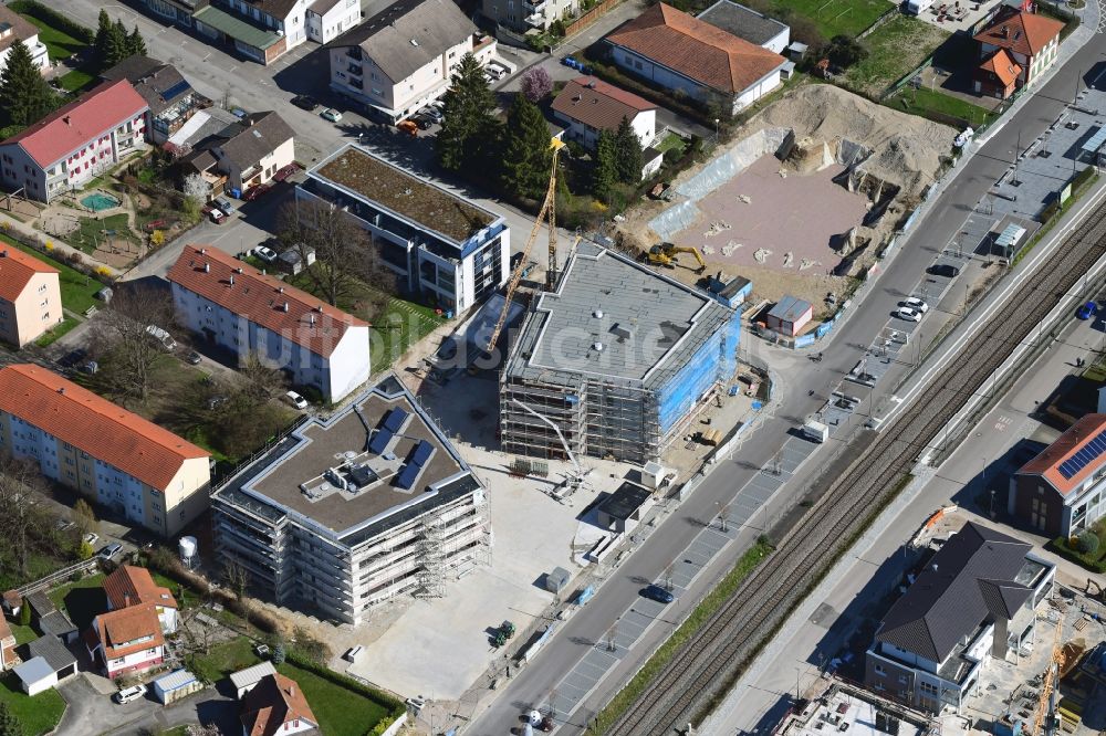 Luftbild Grenzach-Wyhlen - Baustelle Wohngebiet einer Mehrfamilienhaussiedlung Gartenstrasse in Grenzach-Wyhlen im Bundesland Baden-Württemberg, Deutschland