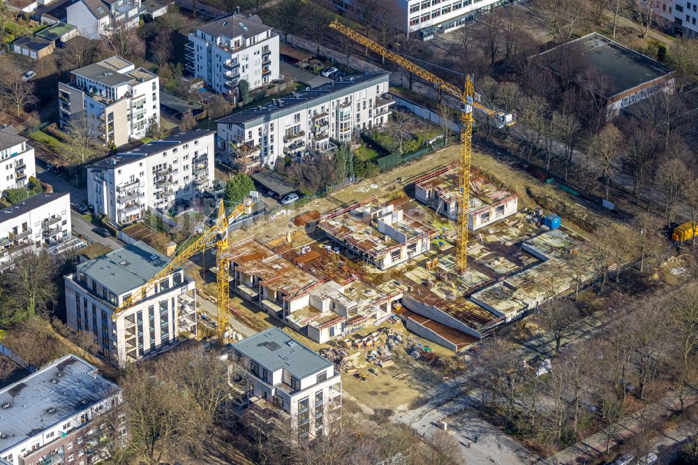 Luftbild Gelsenkirchen - Baustelle Wohngebiet einer Mehrfamilienhaussiedlung in Gelsenkirchen im Bundesland Nordrhein-Westfalen, Deutschland