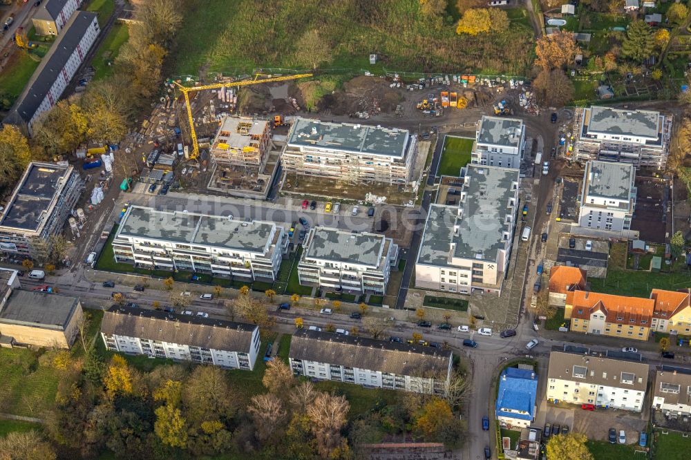 Luftaufnahme Gladbeck - Baustelle Wohngebiet einer Mehrfamilienhaussiedlung in Gladbeck im Bundesland Nordrhein-Westfalen, Deutschland