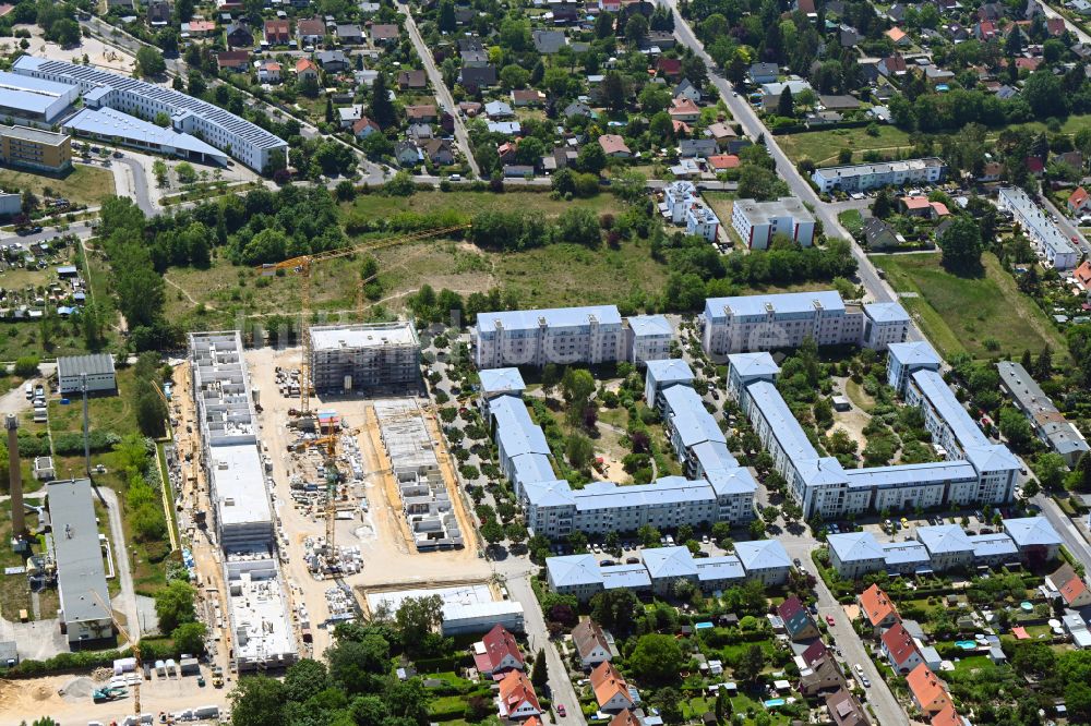 Luftbild Berlin - Baustelle Wohngebiet einer Mehrfamilienhaussiedlung am Hassoweg - Nelkenweg - Anne-Frank-Straße in Berlin, Deutschland