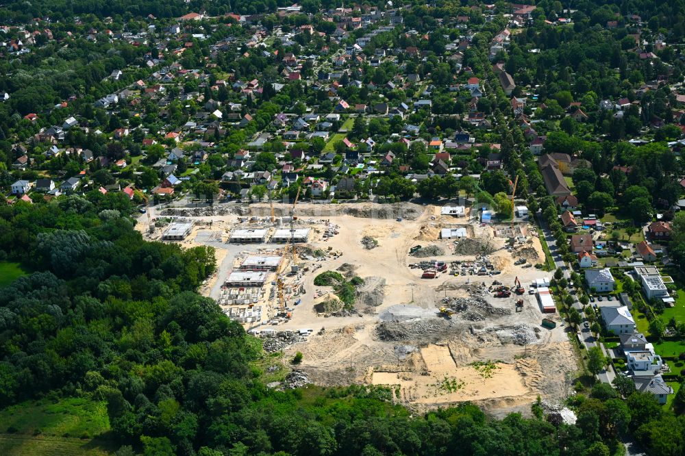 Birkenwerder aus der Vogelperspektive: Baustelle Wohngebiet einer Mehrfamilienhaussiedlung An der Havelaue in Birkenwerder im Bundesland Brandenburg, Deutschland