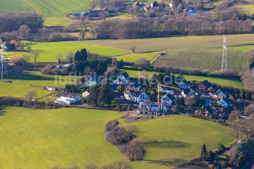 Langenberg von oben - Baustelle Wohngebiet einer Mehrfamilienhaussiedlung in Langenberg im Bundesland Nordrhein-Westfalen, Deutschland