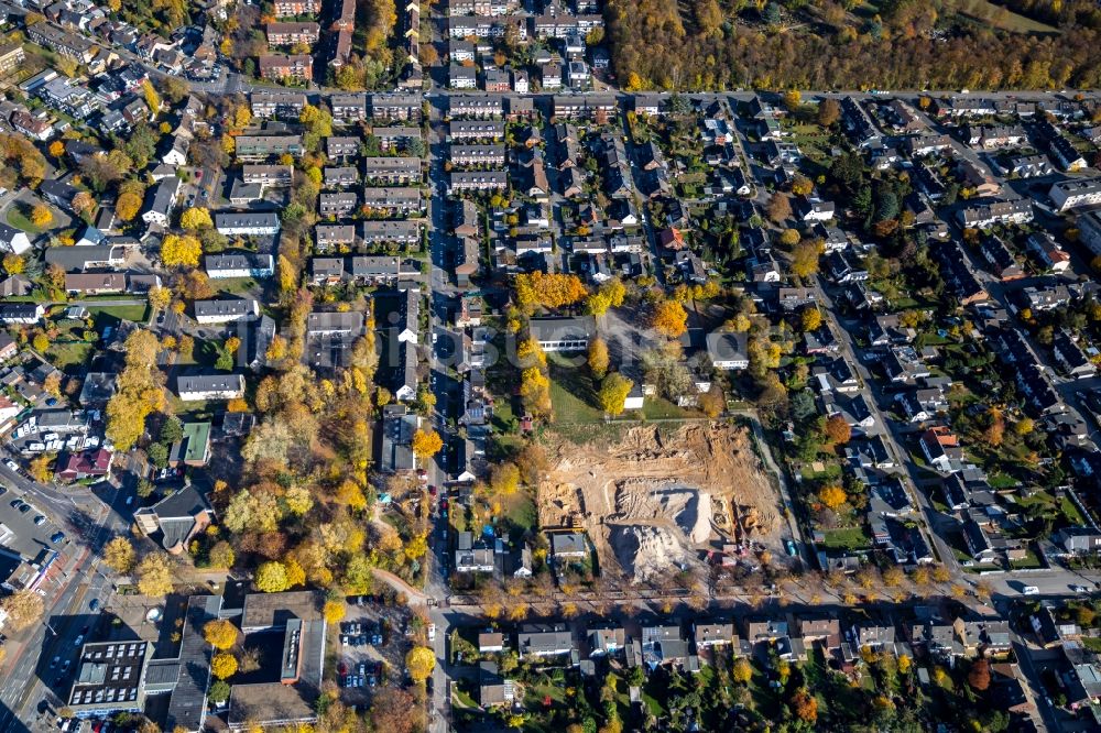 Luftaufnahme Duisburg - Baustelle Wohngebiet einer Mehrfamilienhaussiedlung Lüderitzallee in Duisburg im Bundesland Nordrhein-Westfalen, Deutschland