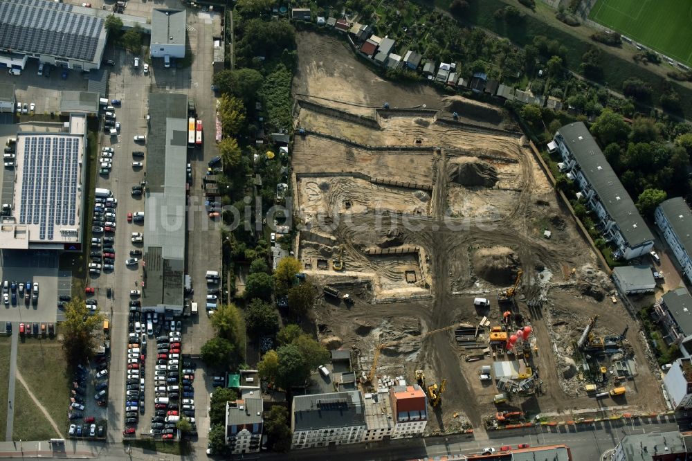 Luftbild Berlin - Baustelle Wohngebiet der Mehrfamilienhaussiedlung Das Lichtenhain der BUWOG Group im Ortsteil Lichtenberg in Berlin, Deutschland