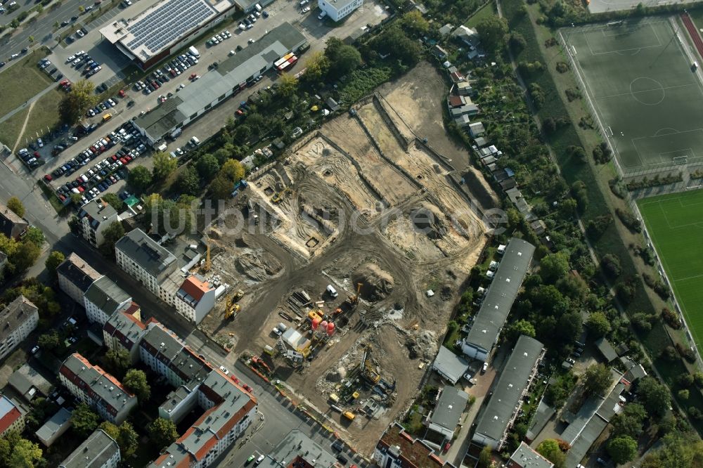 Berlin aus der Vogelperspektive: Baustelle Wohngebiet der Mehrfamilienhaussiedlung Das Lichtenhain der BUWOG Group im Ortsteil Lichtenberg in Berlin, Deutschland