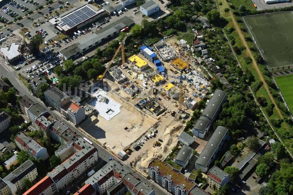 Luftbild Berlin - Baustelle Wohngebiet der Mehrfamilienhaussiedlung Das Lichtenhain der BUWOG Group im Ortsteil Lichtenberg in Berlin, Deutschland