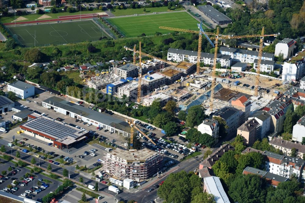 Luftaufnahme Berlin - Baustelle Wohngebiet der Mehrfamilienhaussiedlung Das Lichtenhain der BUWOG Group im Ortsteil Lichtenberg in Berlin, Deutschland