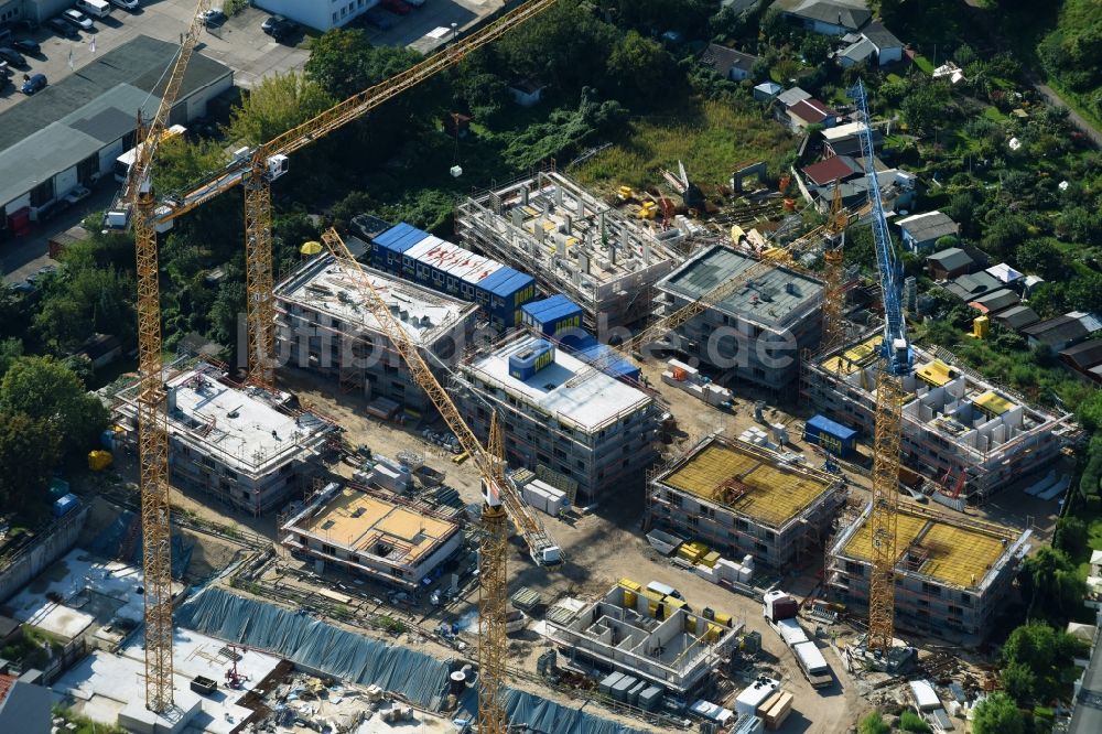 Berlin von oben - Baustelle Wohngebiet der Mehrfamilienhaussiedlung Das Lichtenhain der BUWOG Group im Ortsteil Lichtenberg in Berlin, Deutschland