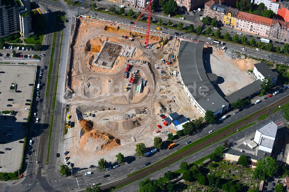 Nürnberg von oben - Baustelle Wohngebiet einer Mehrfamilienhaussiedlung Luitpoldviertel im Ortsteil Ludwigsfeld in Nürnberg im Bundesland Bayern, Deutschland