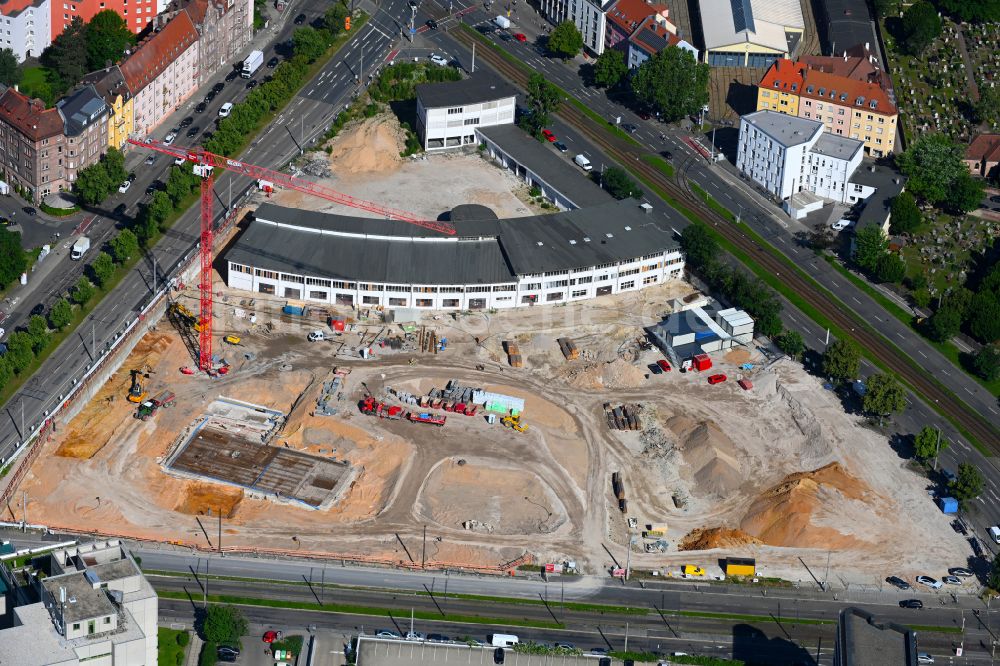 Nürnberg aus der Vogelperspektive: Baustelle Wohngebiet einer Mehrfamilienhaussiedlung Luitpoldviertel im Ortsteil Ludwigsfeld in Nürnberg im Bundesland Bayern, Deutschland