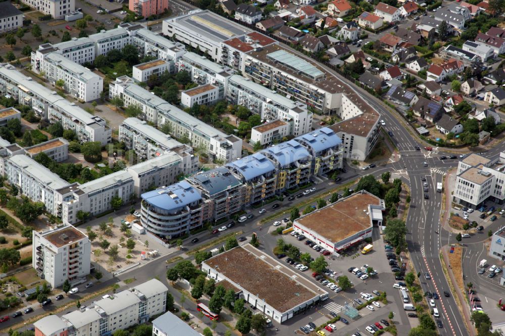 Luftbild Mainz - Baustelle Wohngebiet einer Mehrfamilienhaussiedlung in Mainz im Bundesland Rheinland-Pfalz, Deutschland