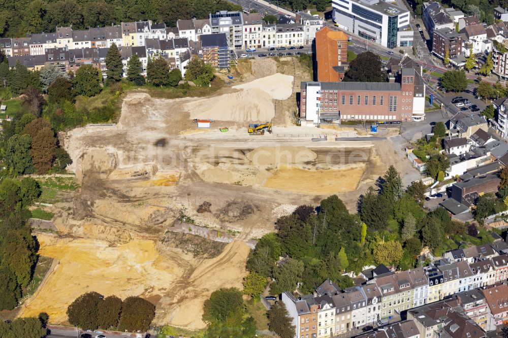 Mönchengladbach aus der Vogelperspektive: Baustelle Wohngebiet einer Mehrfamilienhaussiedlung Maria-Hilf- Terrassen in Mönchengladbach im Bundesland Nordrhein-Westfalen, Deutschland