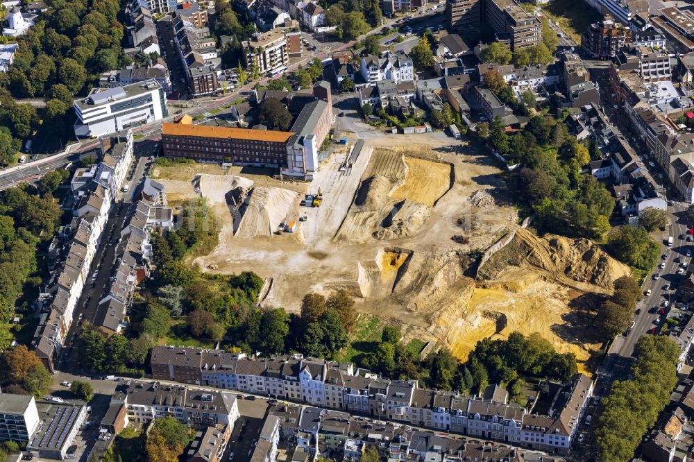 Mönchengladbach von oben - Baustelle Wohngebiet einer Mehrfamilienhaussiedlung Maria-Hilf- Terrassen in Mönchengladbach im Bundesland Nordrhein-Westfalen, Deutschland