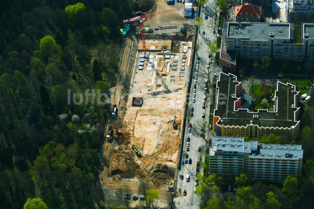 Luftbild Berlin - Baustelle Wohngebiet einer Mehrfamilienhaussiedlung Mariendorfer Weg im Ortsteil Neukölln in Berlin, Deutschland