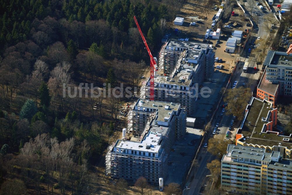 Berlin von oben - Baustelle Wohngebiet einer Mehrfamilienhaussiedlung Mariendorfer Weg im Ortsteil Neukölln in Berlin, Deutschland