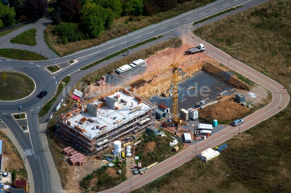 Luftbild Schweinfurt - Baustelle Wohngebiet einer Mehrfamilienhaussiedlung im Ortsteil Bellevue in Schweinfurt im Bundesland Bayern, Deutschland