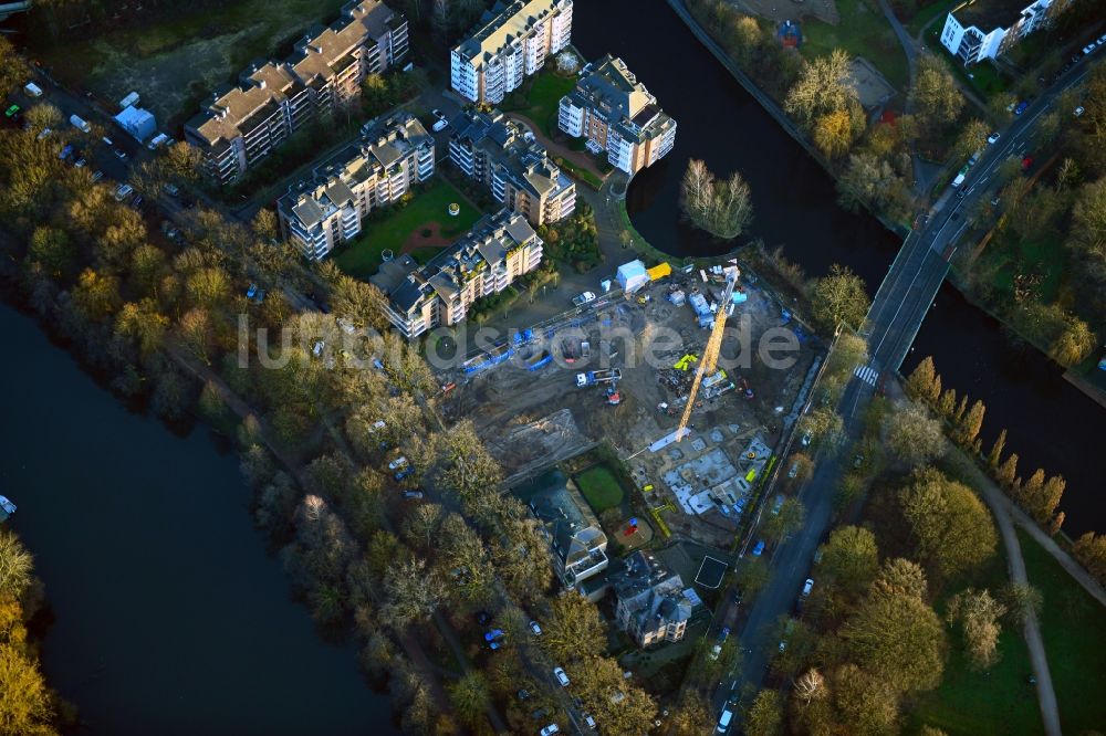 Luftbild Hamburg - Baustelle Wohngebiet einer Mehrfamilienhaussiedlung im Ortsteil Eppendorf in Hamburg, Deutschland