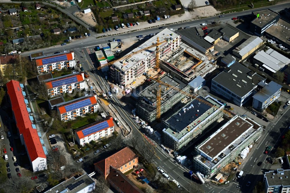 Luftbild Nürnberg - Baustelle Wohngebiet einer Mehrfamilienhaussiedlung im Ortsteil Erlenstegen in Nürnberg im Bundesland Bayern, Deutschland