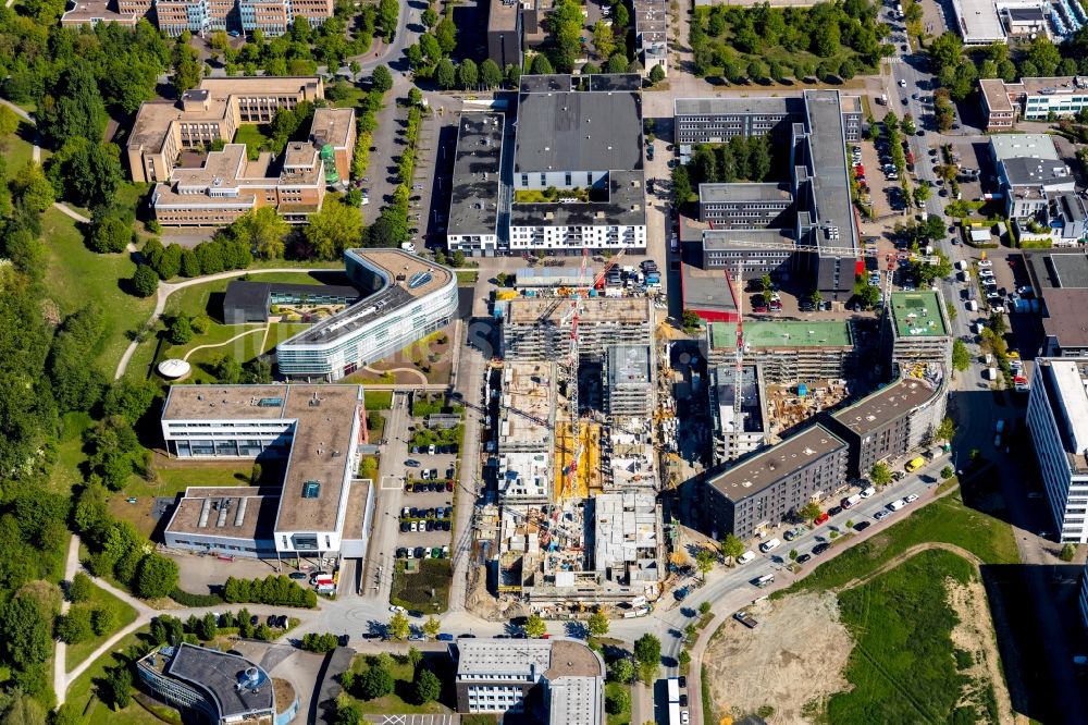 Münster aus der Vogelperspektive: Baustelle Wohngebiet einer Mehrfamilienhaussiedlung im Ortsteil Rumphorst in Münster im Bundesland Nordrhein-Westfalen, Deutschland