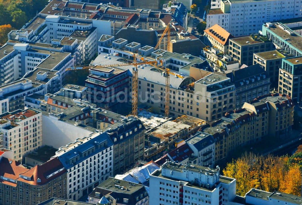 Berlin von oben - Baustelle Wohngebiet einer Mehrfamilienhaussiedlung PANDION WALL 18 an der Wallstraße im Ortsteil Mitte in Berlin, Deutschland