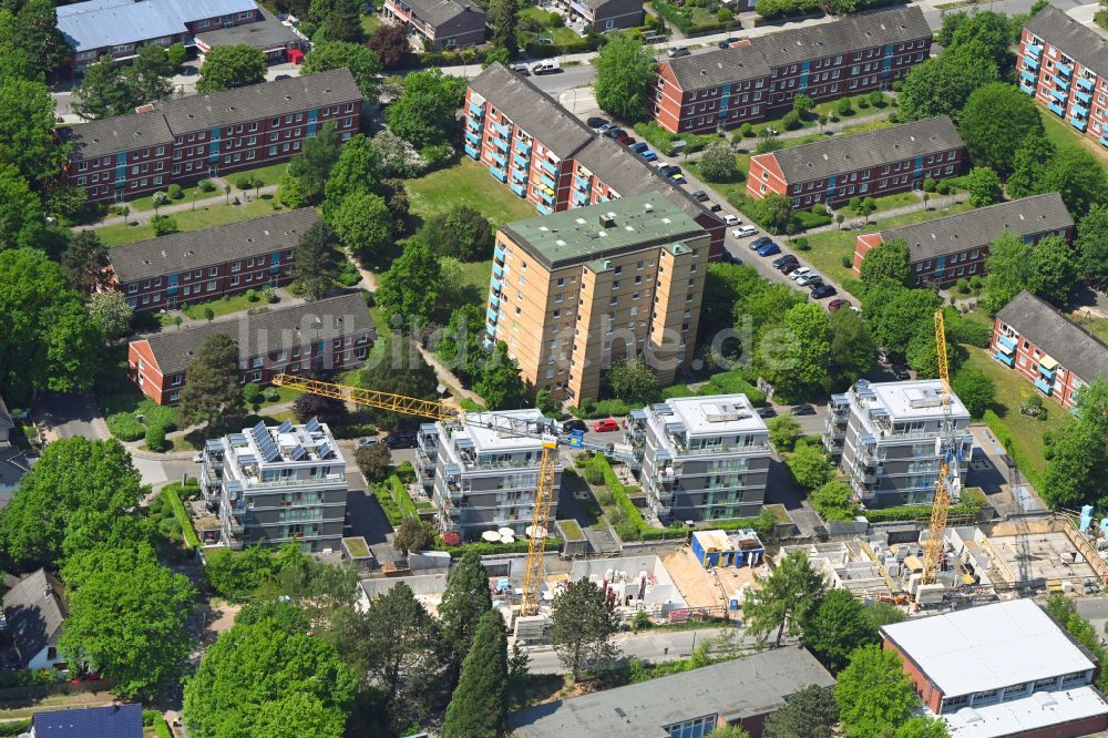 Hamburg aus der Vogelperspektive: Baustelle Wohngebiet einer Mehrfamilienhaussiedlung am Petuinenweg - Marmorweg in Hamburg, Deutschland