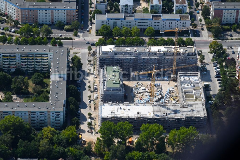 Berlin aus der Vogelperspektive: Baustelle Wohngebiet einer Mehrfamilienhaussiedlung Schwarzheider Straße - Luis-Lewin-Straße - Forster Straße im Ortsteil Hellersdorf in Berlin, Deutschland