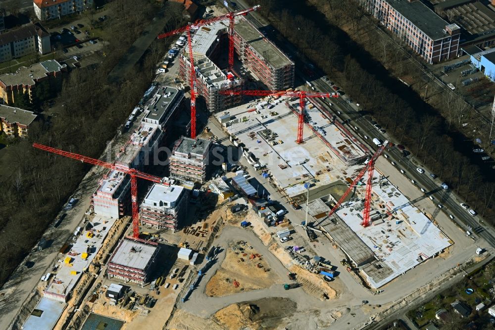 Luftbild Berlin - Baustelle Wohngebiet einer Mehrfamilienhaussiedlung Seed im Ortsteil Siemensstadt in Berlin, Deutschland