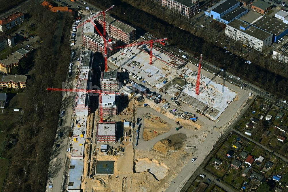 Luftaufnahme Berlin - Baustelle Wohngebiet einer Mehrfamilienhaussiedlung Seed im Ortsteil Siemensstadt in Berlin, Deutschland