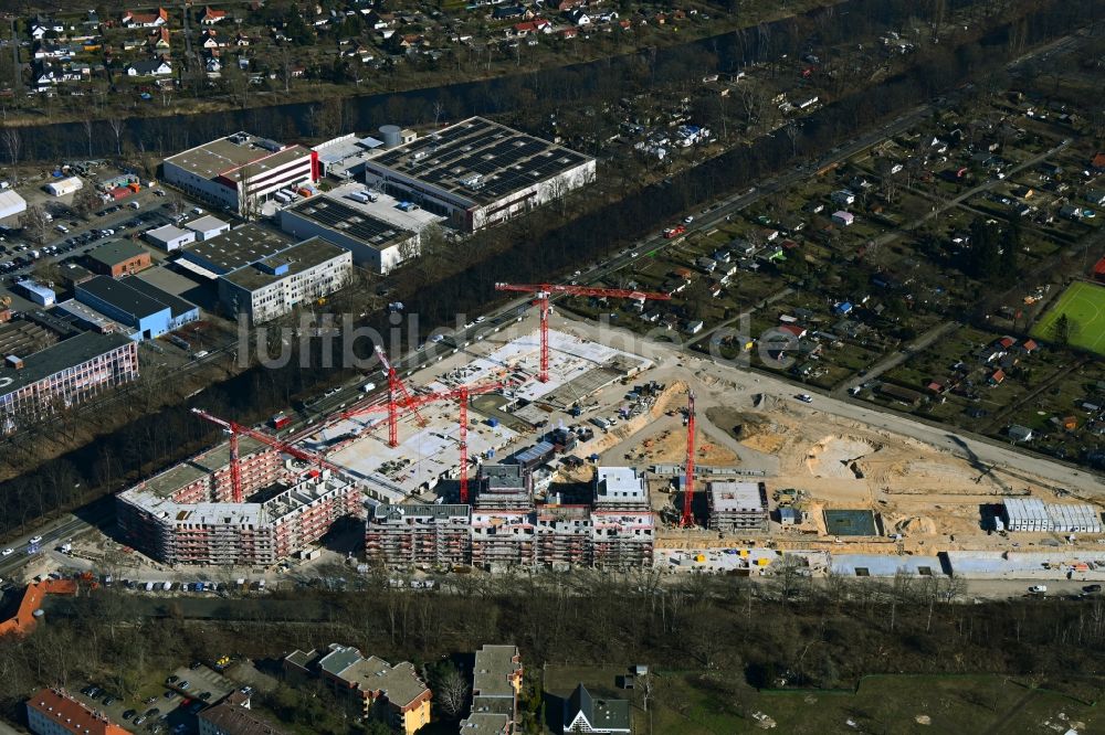 Berlin aus der Vogelperspektive: Baustelle Wohngebiet einer Mehrfamilienhaussiedlung Seed im Ortsteil Siemensstadt in Berlin, Deutschland