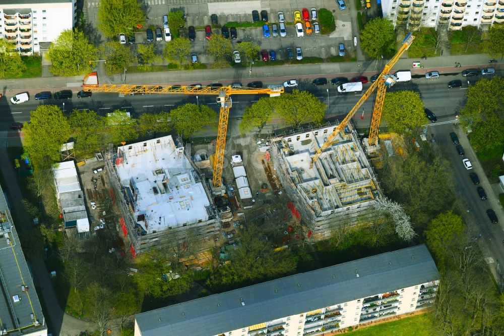 Berlin von oben - Baustelle Wohngebiet einer Mehrfamilienhaussiedlung Sewanstraße - Salzmannstraße - Huronseestraße im Ortsteil Lichtenberg in Berlin, Deutschland